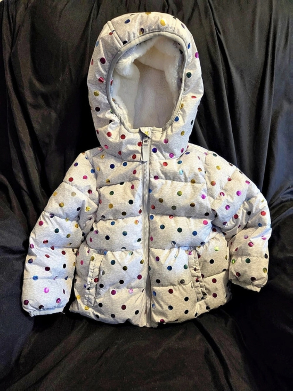 wonder nation Kids Polka Dot Puffer Jacket